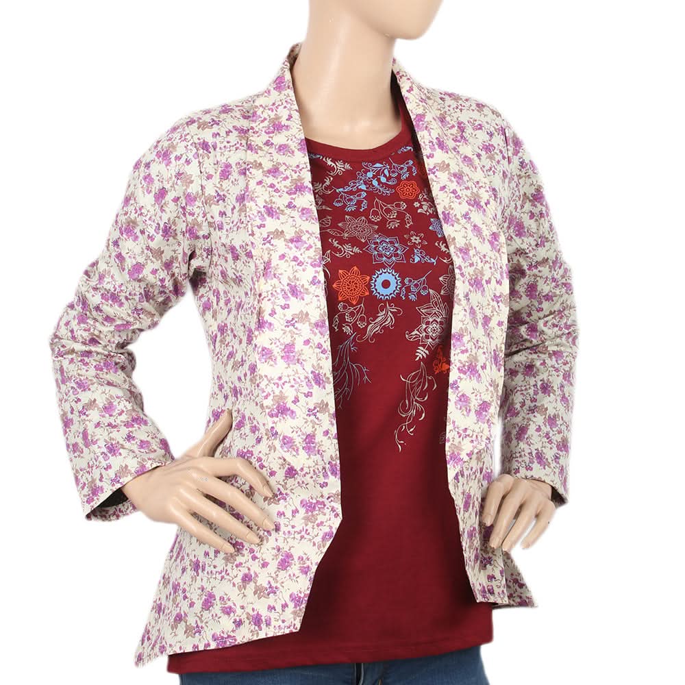 Women's Printed Coat - Fawn Pink, Women, Jackets, Chase Value, Chase Value