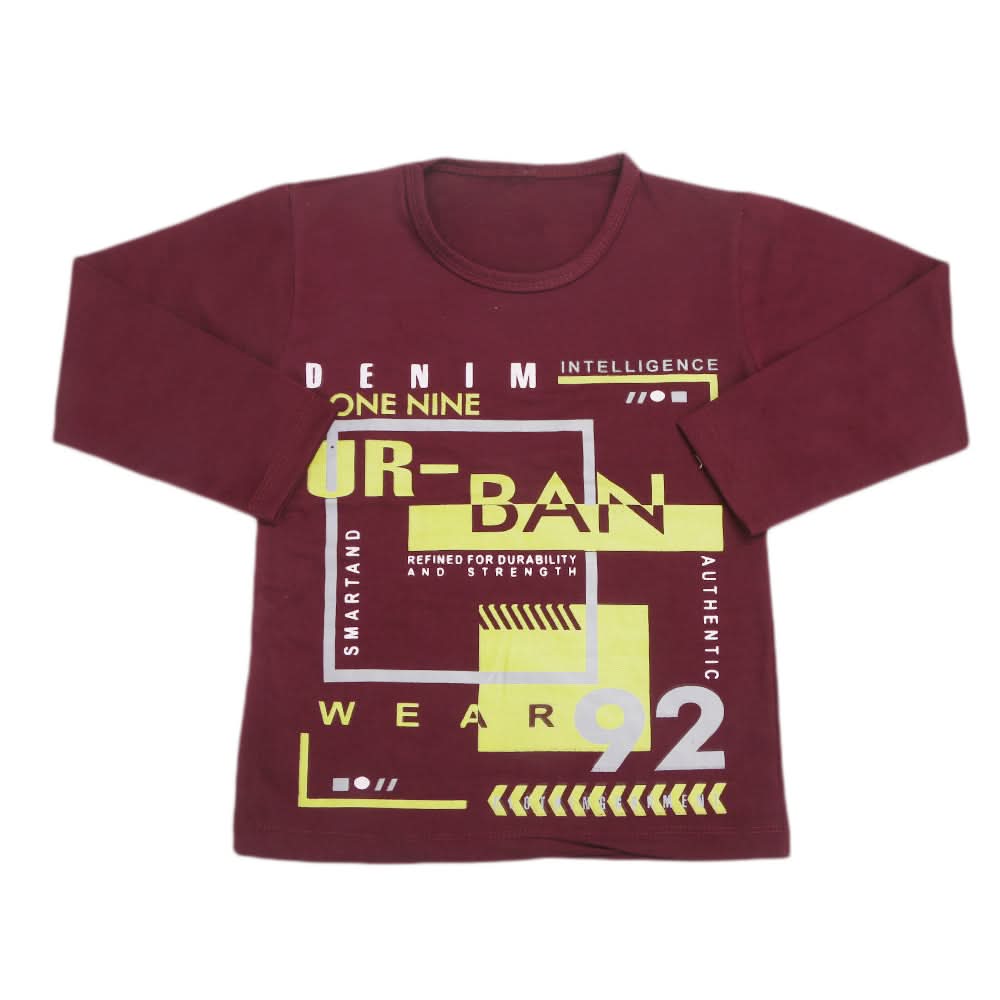 Boys Full Sleeves T-Shirt  8737 - Dark Purple, Kids, Boys T-Shirts, Chase Value, Chase Value