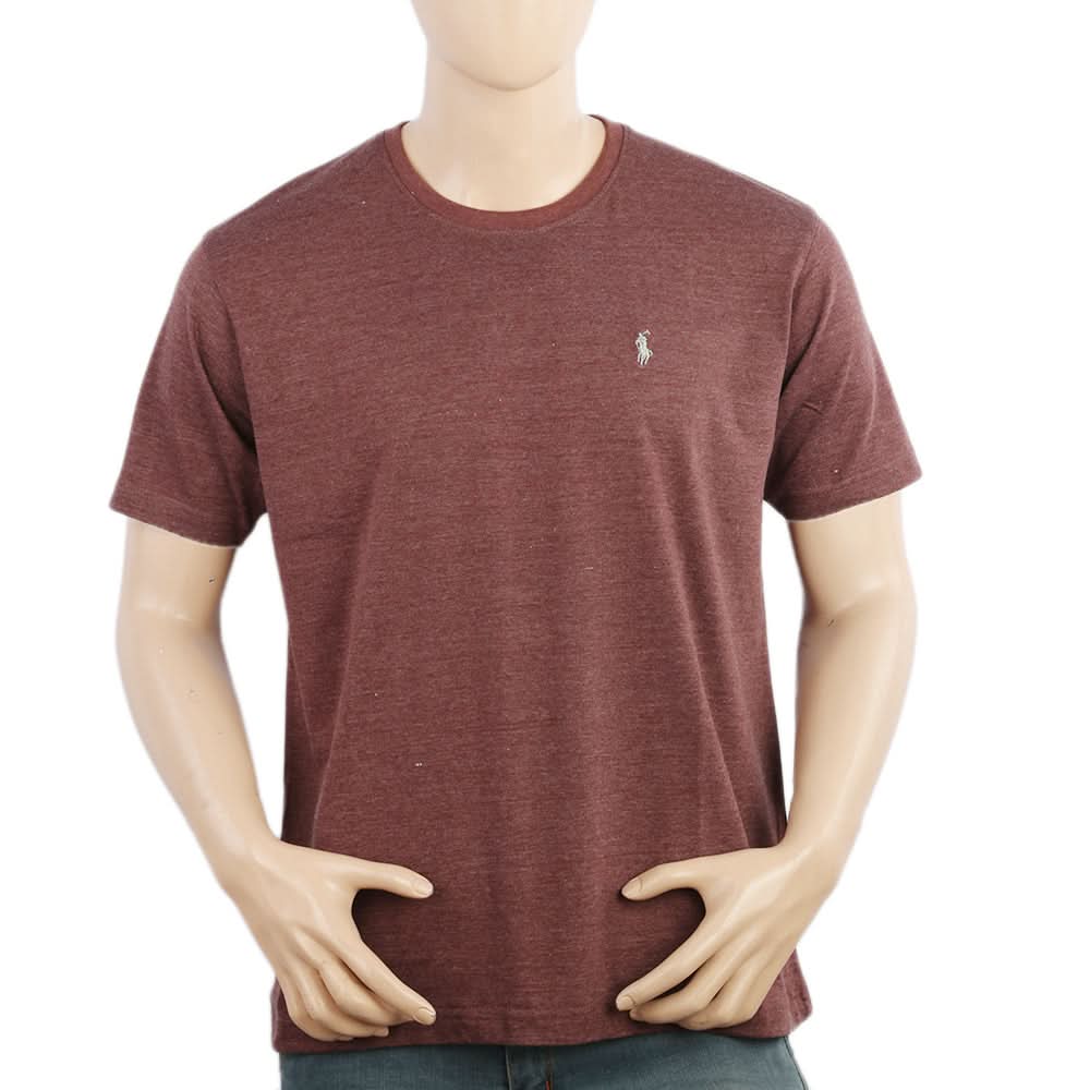 Men's Half Sleeves Round Neck Logo T-Shirt - Brown, Men's T-Shirts & Polos, Chase Value, Chase Value