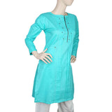 Women's Kurti Plain - Cyan, Women, Ready Kurtis, Chase Value, Chase Value