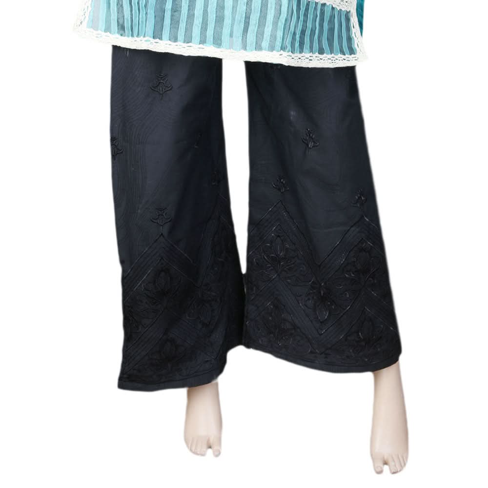 Women's Embroidered Bell Bottom Trouser - Black, Women, Pants & Tights, Chase Value, Chase Value