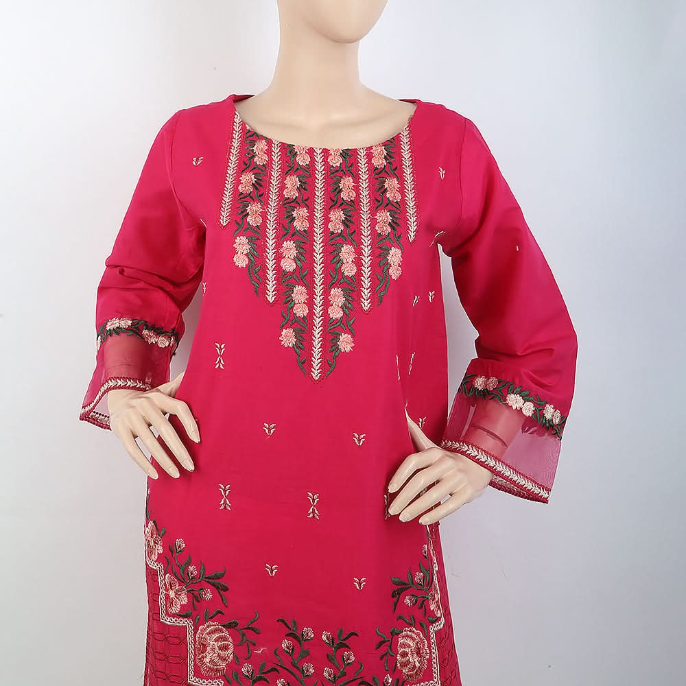 Women's Embroidered 3 Piece Suit - Pink, Women, Shalwar Suits, Chase Value, Chase Value