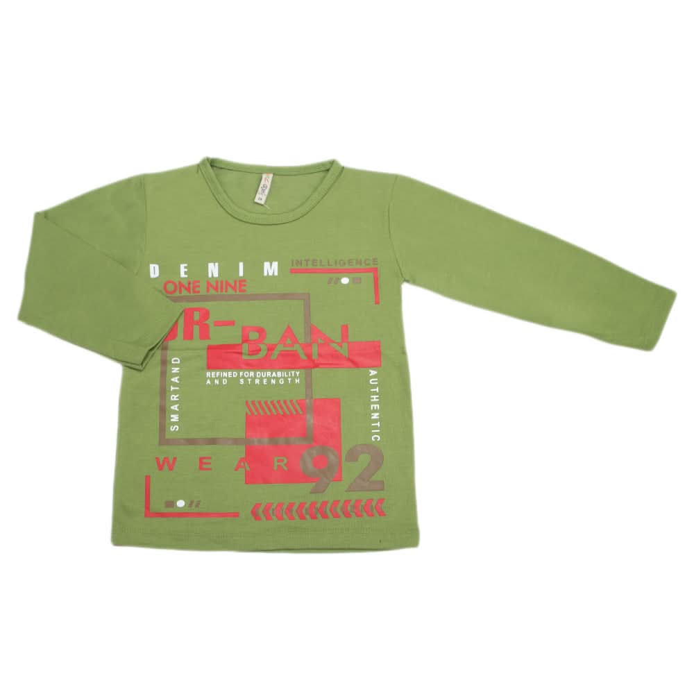 Boys Full Sleeves T-Shirt  8737 - Green, Kids, Boys T-Shirts, Chase Value, Chase Value