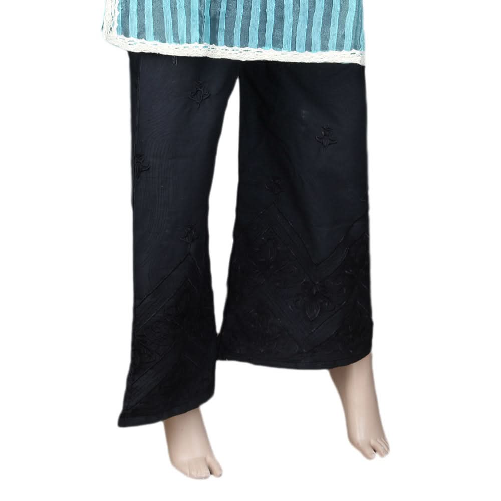 Women's Embroidered Bell Bottom Trouser - Black, Women, Pants & Tights, Chase Value, Chase Value