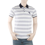 Men's Yarn Dyed Half Sleeves Polo T-Shirt - Grey, Men, T-Shirts And Polos, Chase Value, Chase Value