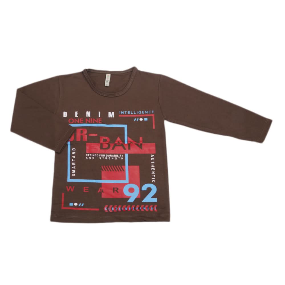 Boys Full Sleeves T-Shirt  8737 - Olive Green, Kids, Boys T-Shirts, Chase Value, Chase Value