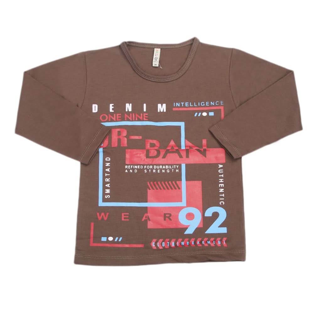 Boys Full Sleeves T-Shirt  8737 - Olive Green, Kids, Boys T-Shirts, Chase Value, Chase Value