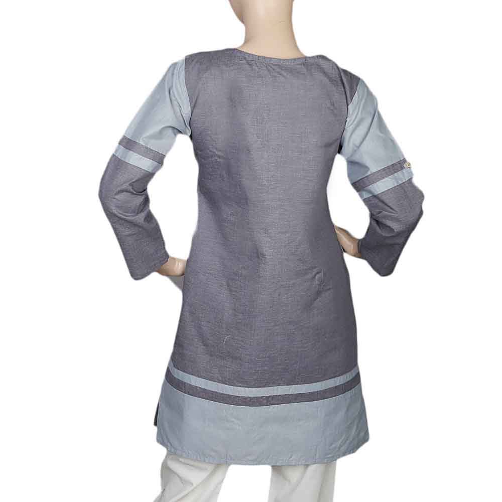 Ladies Embroidered Kurti - Grey, Women, Ready Kurtis, Chase Value, Chase Value