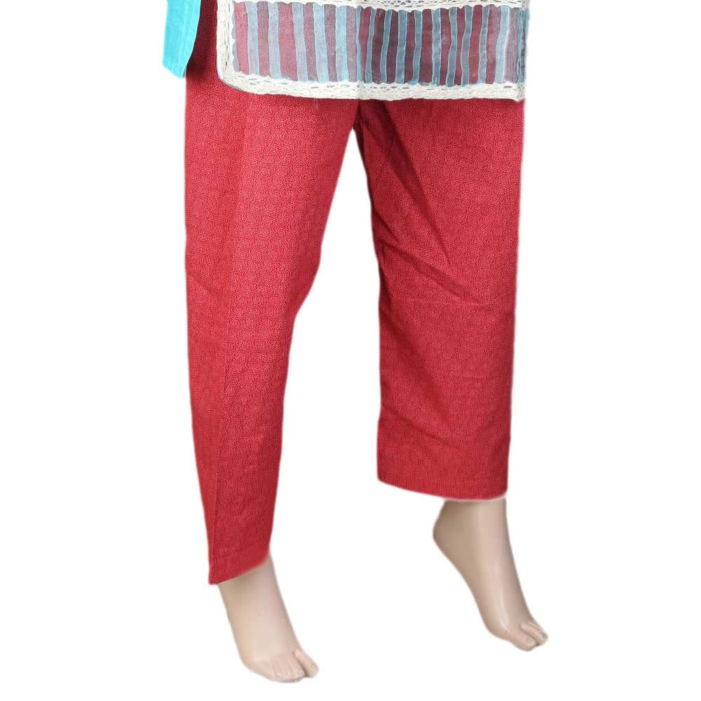 Women's Printed Trouser - Red, Women, Pants & Tights, Chase Value, Chase Value