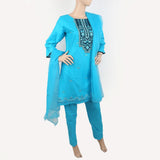 Women's Embroidered 3 Piece Suit - Blue, Women, Shalwar Suits, Chase Value, Chase Value