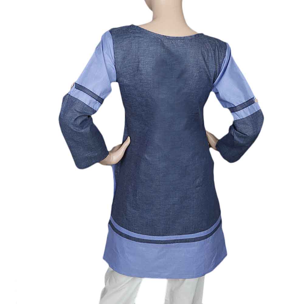 Women's Embroidered Kurti - Blue, Women, Ready Kurtis, Chase Value, Chase Value