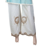 Women's Embroidered Bell Bottom Trouser - Cream, Women, Pants & Tights, Chase Value, Chase Value