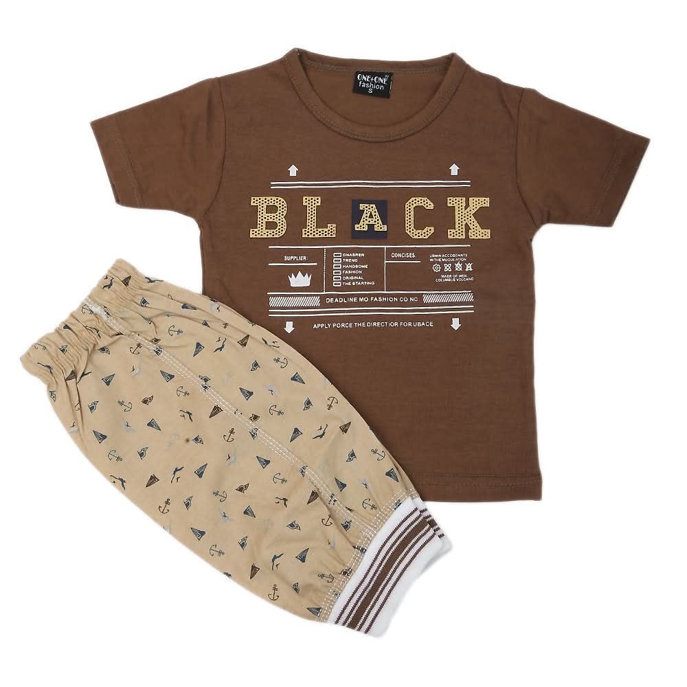 Boys Short Suit - Dark Brown, Kids, Boys Sets And Suits, Chase Value, Chase Value