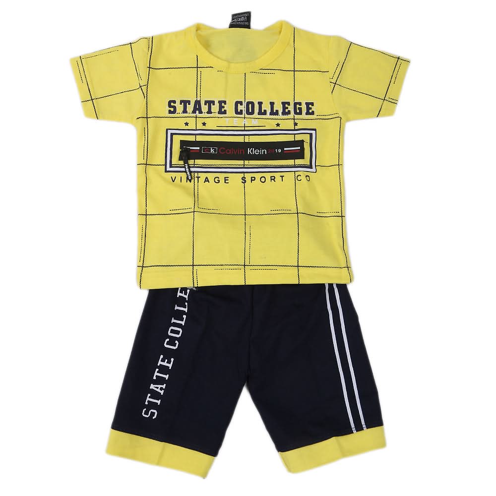 Boys Short Suit - Yellow, Kids, Boys Sets And Suits, Chase Value, Chase Value