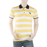Men's Yarn Dyed Half Sleeves Polo T-Shirt - Yellow, Men, T-Shirts And Polos, Chase Value, Chase Value