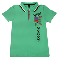 Boys Half Sleeves Polo T-Shirt - Sea Green, Boys T-Shirts, Chase Value, Chase Value