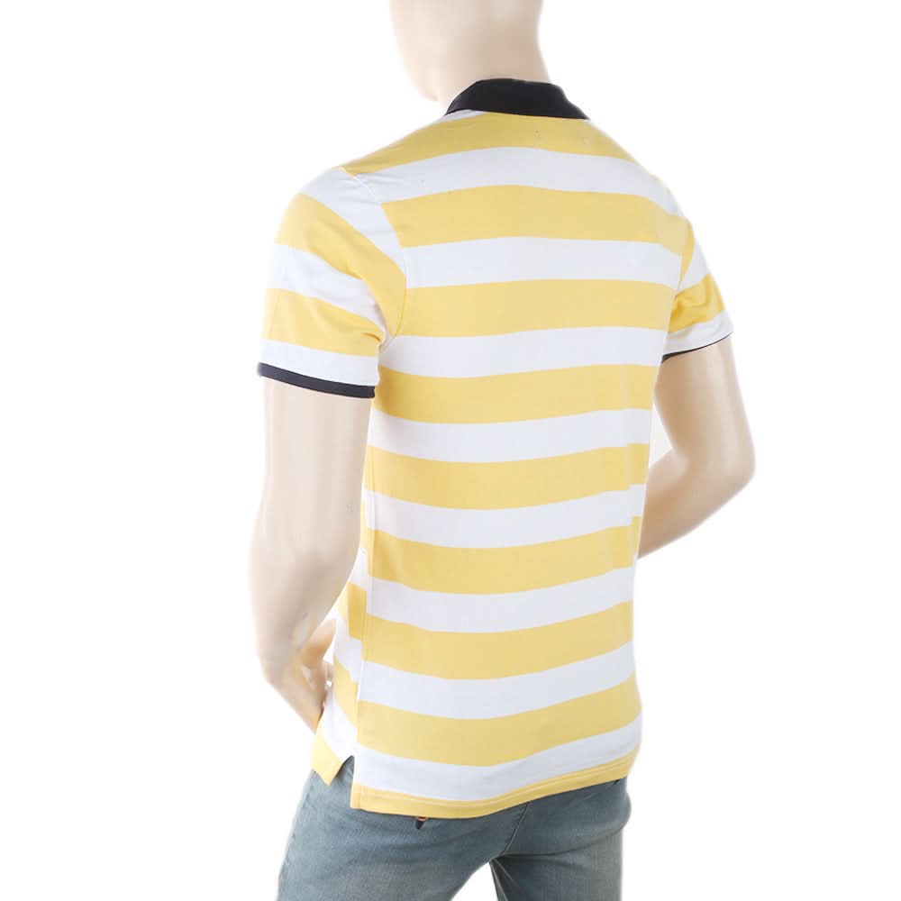 Men's Yarn Dyed Half Sleeves Polo T-Shirt - Yellow, Men, T-Shirts And Polos, Chase Value, Chase Value
