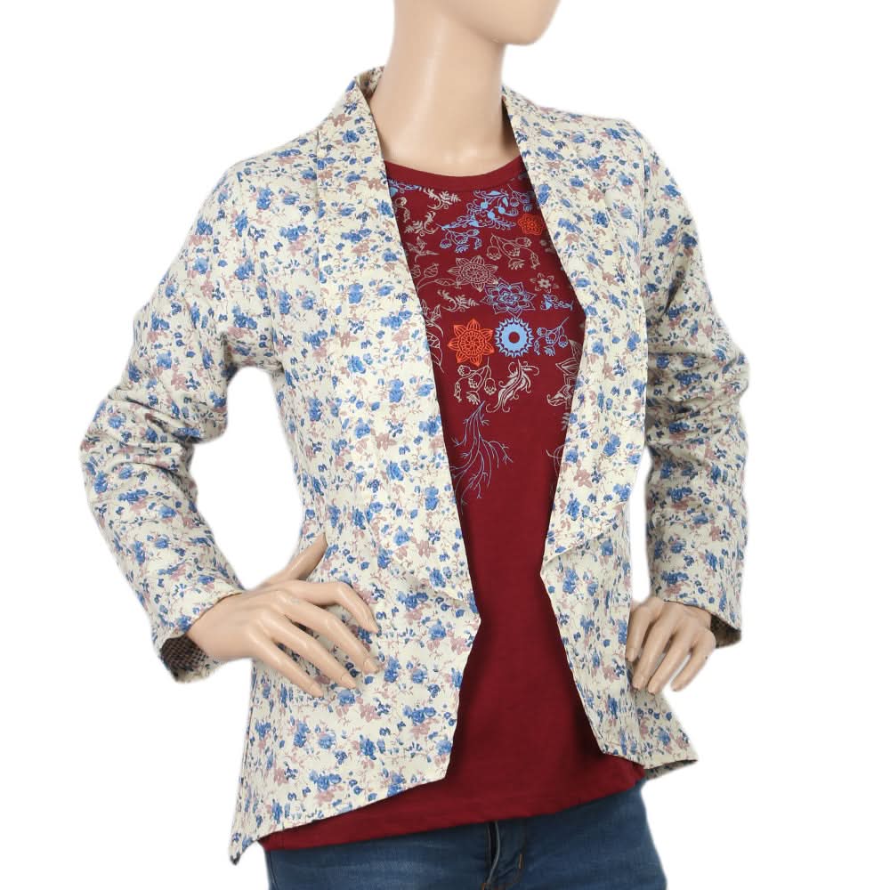 Women's Printed Coat - Fawn Blue, Women, Jackets, Chase Value, Chase Value