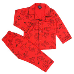 Boys Full Sleeves Night Suit - Red, Boys Sets & Suits, Chase Value, Chase Value