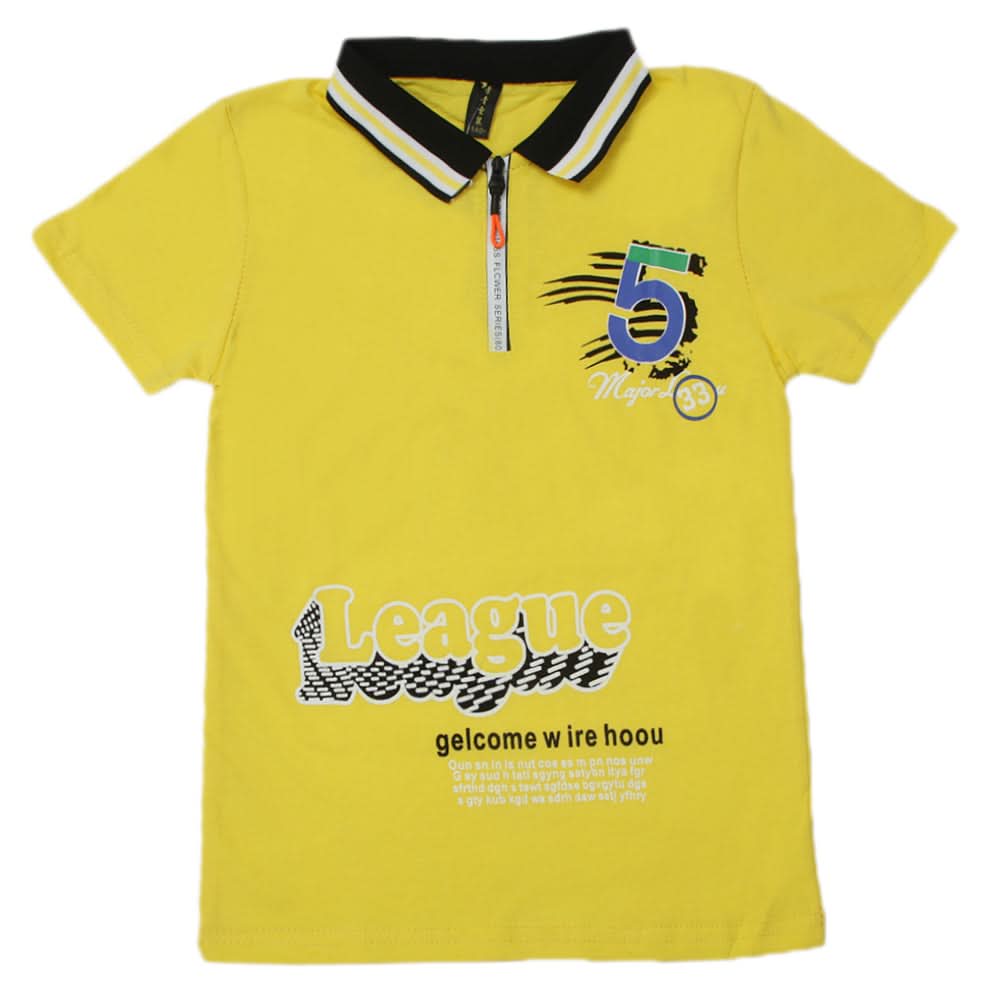 Boys Half Sleeves Polo T-Shirt - Yellow, Boys T-Shirts, Chase Value, Chase Value
