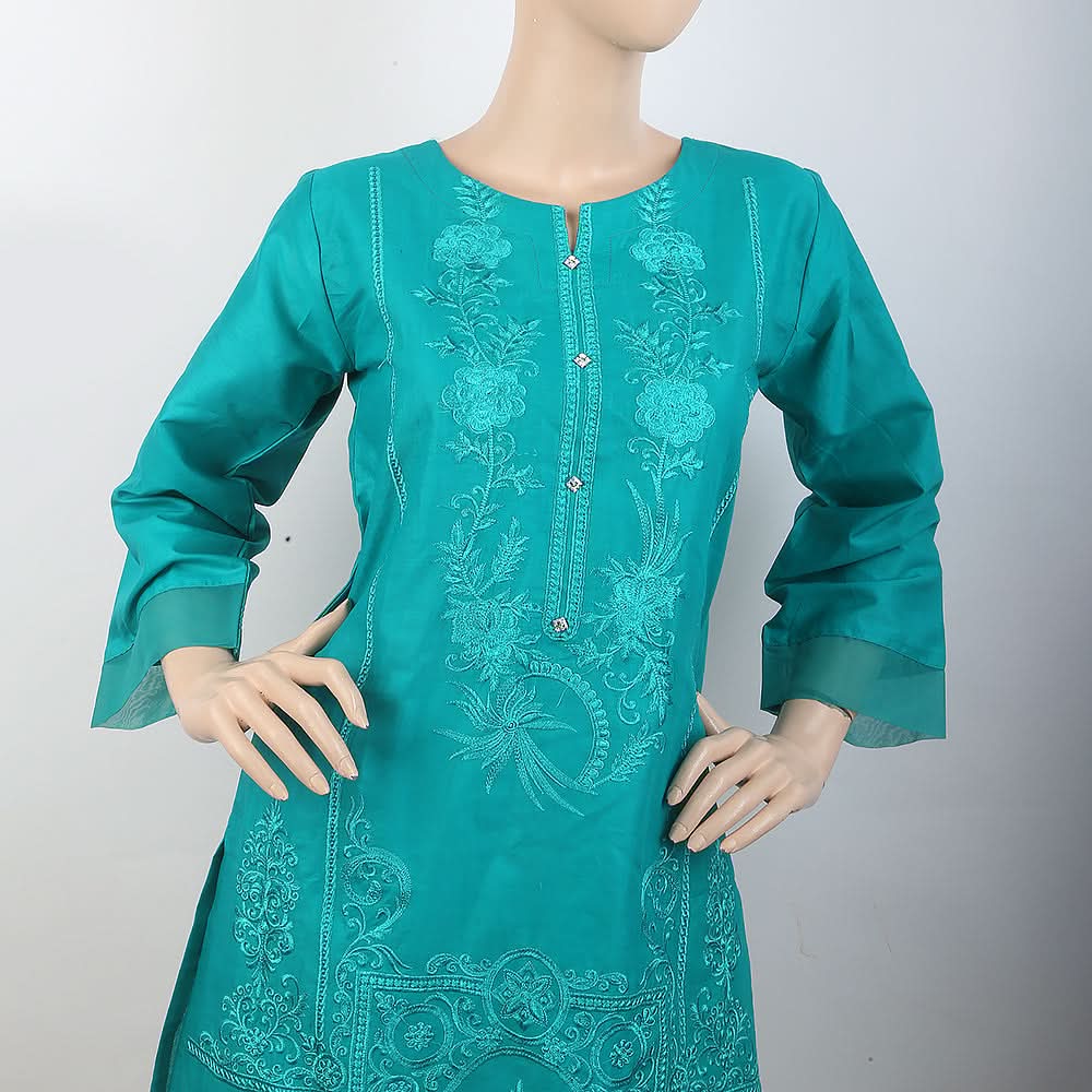 Women's Embroidered 3 Piece Suit - Green, Women, Shalwar Suits, Chase Value, Chase Value