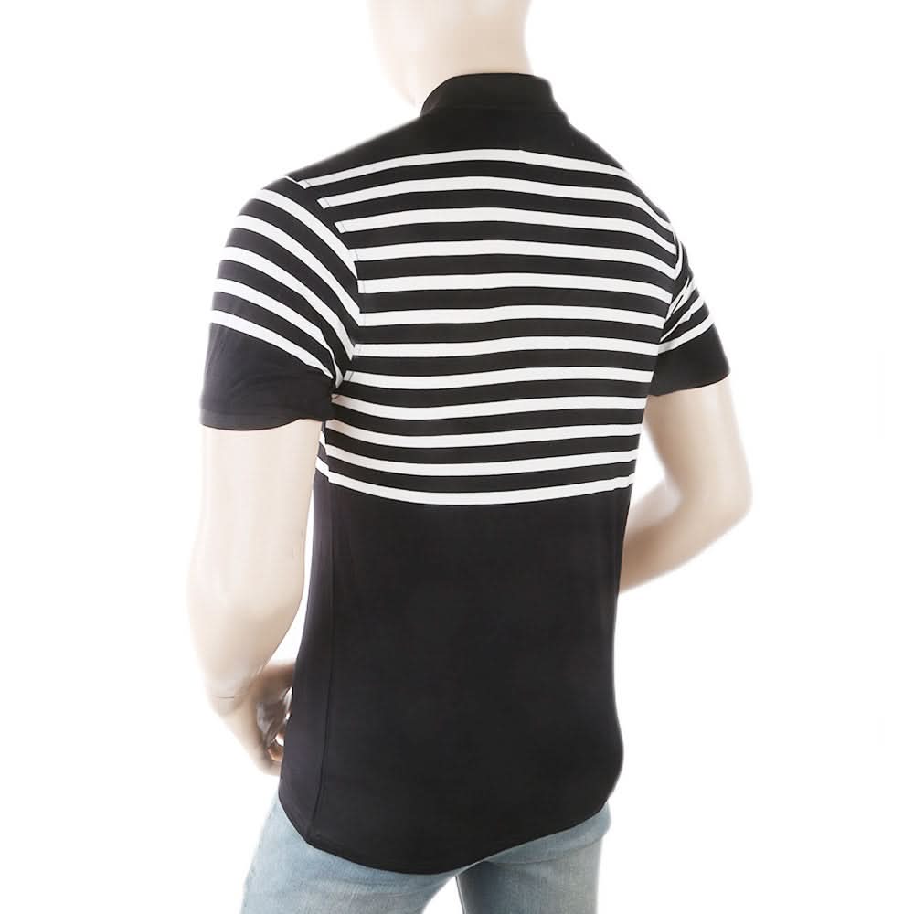 Men's Yarn Dyed Half Sleeves Polo T-Shirt - Black, Men, T-Shirts And Polos, Chase Value, Chase Value