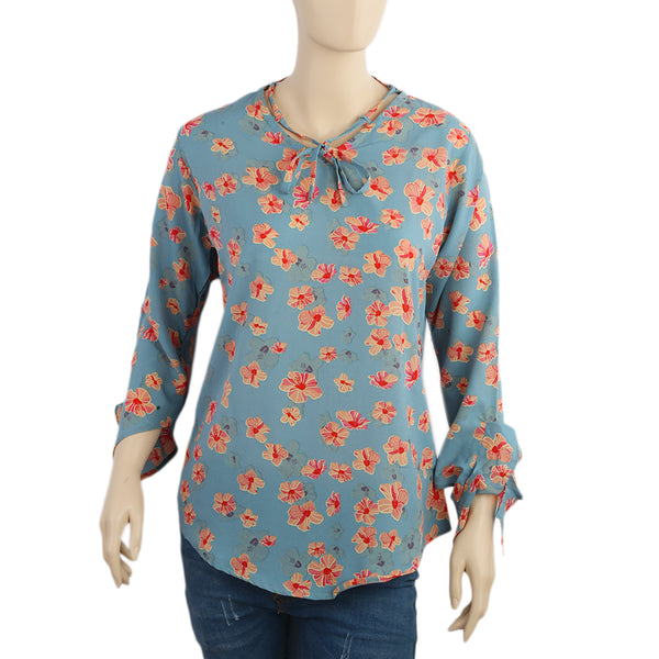 Women's Printed Western Top-03 - Sea Green, Women T-Shirts & Tops, Chase Value, Chase Value