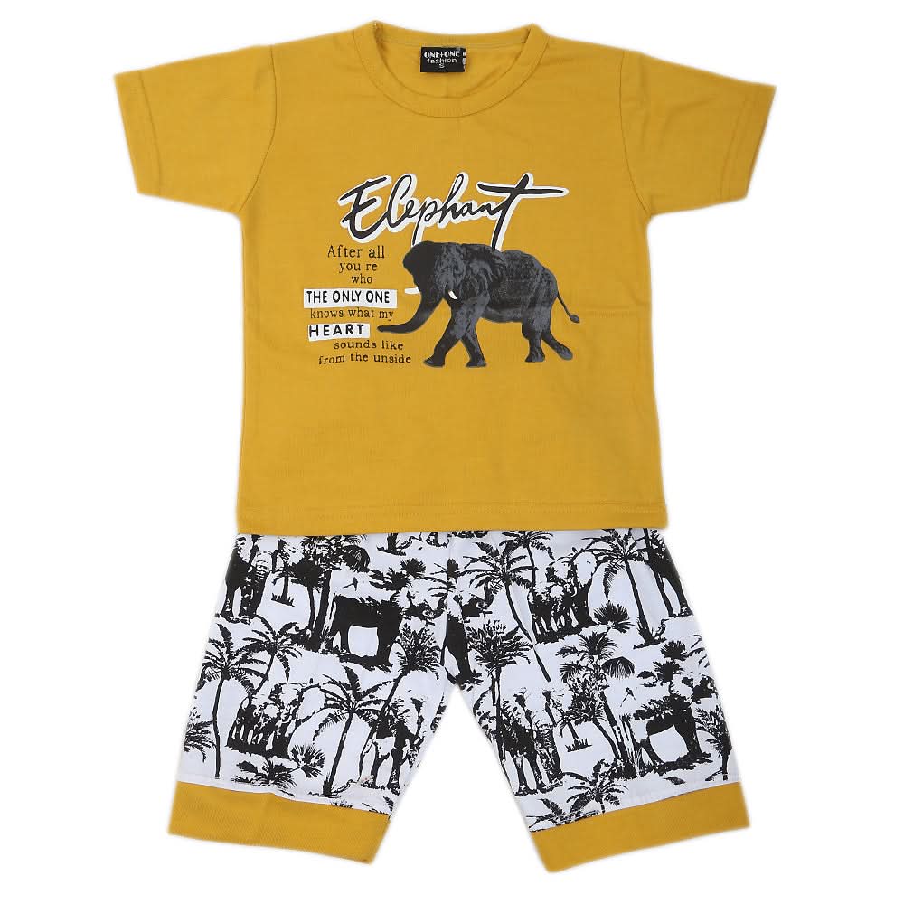 Boys Short Suit - Mustard, Kids, Boys Sets And Suits, Chase Value, Chase Value