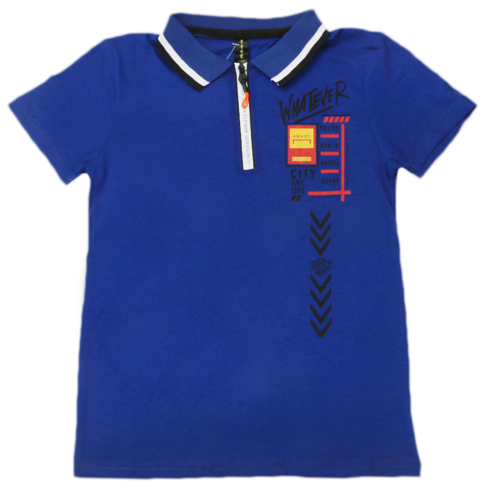 Boys Half Sleeves Polo T-Shirt - Royal Blue, Boys T-Shirts, Chase Value, Chase Value