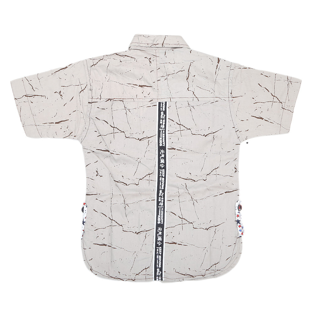 Boys Half Sleeves Casual Shirt - Beige, Kids, Boys Shirts, Chase Value, Chase Value