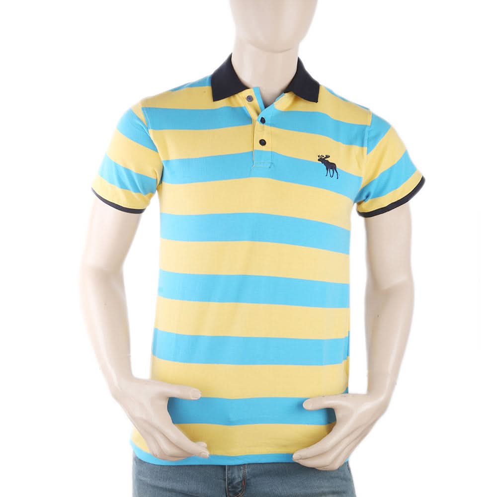 Men's Yarn Dyed Half Sleeves Polo T-Shirt - Multi, Men, T-Shirts And Polos, Chase Value, Chase Value