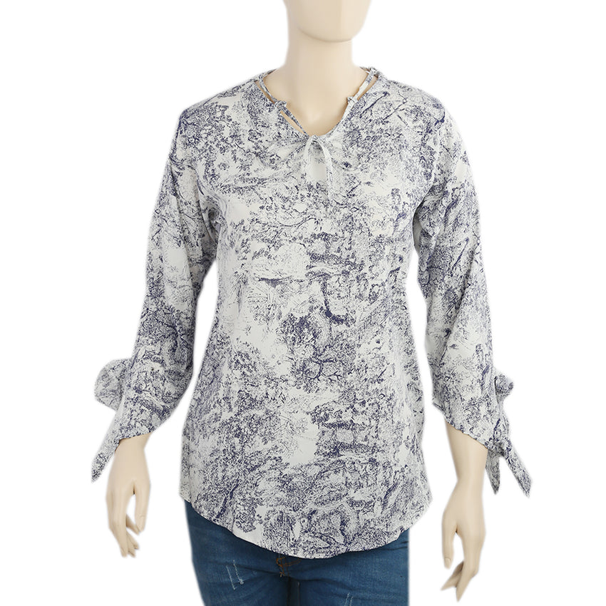 Women's Printed Western Top-03 - White, Women T-Shirts & Tops, Chase Value, Chase Value