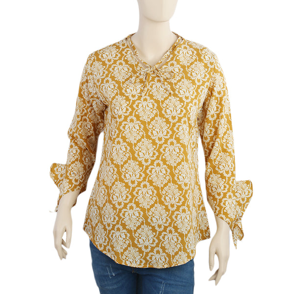 Women's Printed Western Top-03 - Brown, Women T-Shirts & Tops, Chase Value, Chase Value
