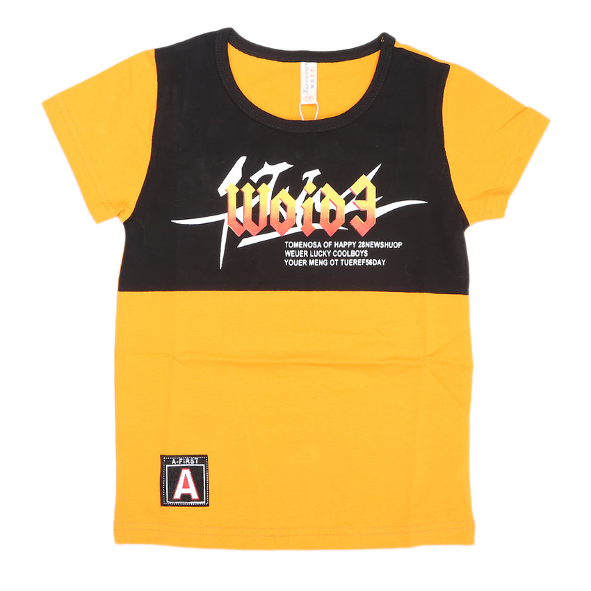 Boys Half Sleeves T Shirt - Yellow, Kids, Boys T-Shirts, Chase Value, Chase Value
