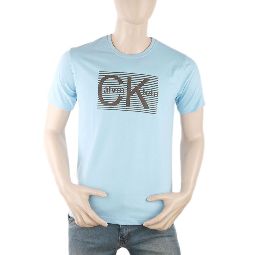 Men's Round Neck Half Sleeves T-Shirt - Blue, Men, T-Shirts And Polos, Chase Value, Chase Value