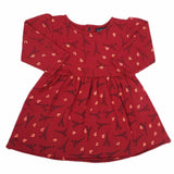 Girls Full Sleeves Frock - Maroon, Girls Frocks, Chase Value, Chase Value