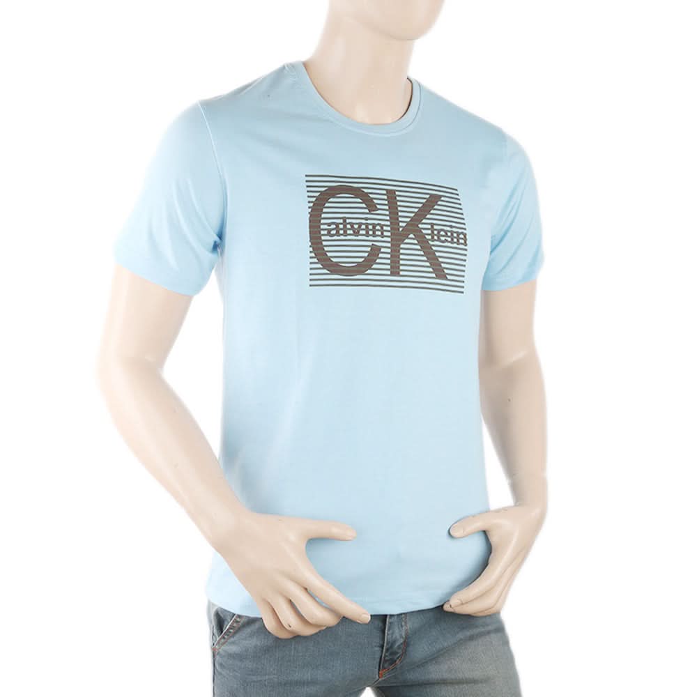 Men's Round Neck Half Sleeves T-Shirt - Blue, Men, T-Shirts And Polos, Chase Value, Chase Value