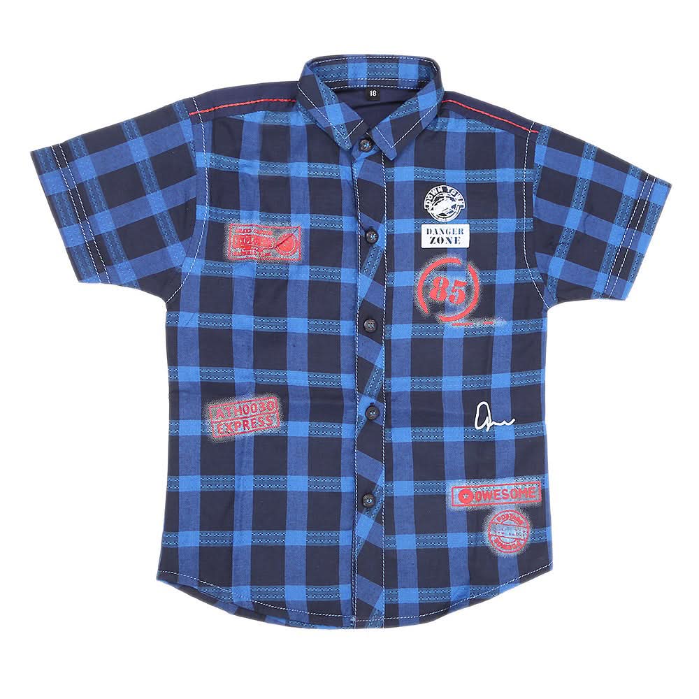 Boys Half Sleeves Casual Shirt - Blue, Kids, Boys Shirts, Chase Value, Chase Value