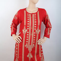Women's Embroidered 3 Piece Suit - Red, Women, Shalwar Suits, Chase Value, Chase Value