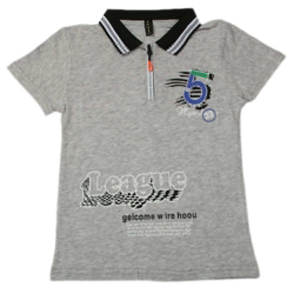 Boys Half Sleeves Polo T-Shirt - Grey, Boys T-Shirts, Chase Value, Chase Value