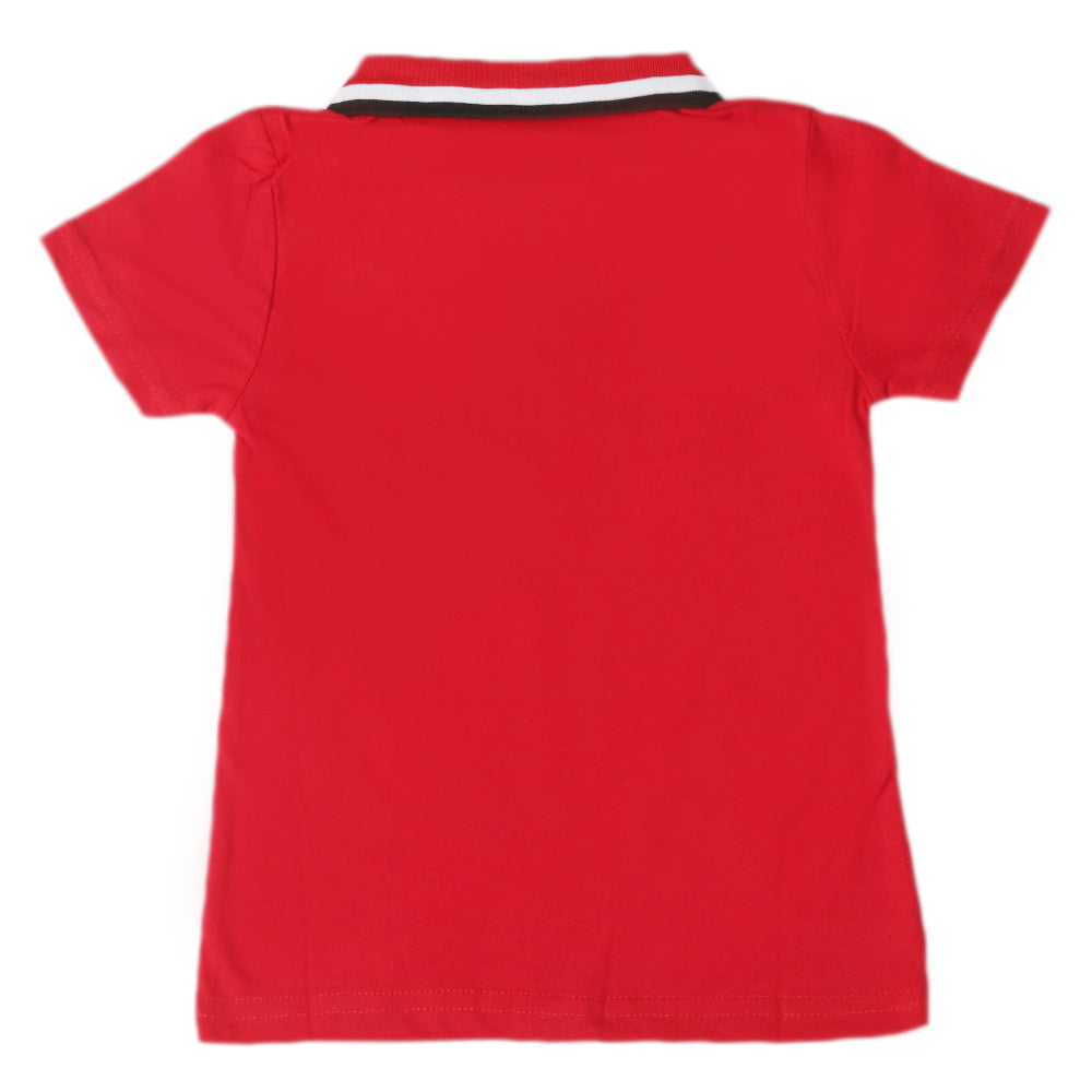 Boys Half Sleeves Polo T-Shirt - Red, Boys T-Shirts, Chase Value, Chase Value