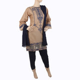 Women's Embroidered 3 Piece Suit - Beige, Women, Shalwar Suits, Chase Value, Chase Value