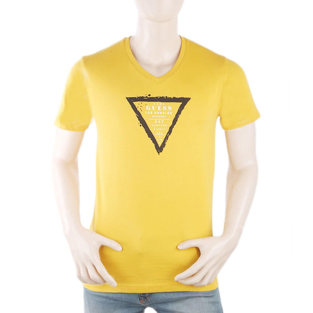 Men's Round Neck Half Sleeves T-Shirt - Mustard, Men, T-Shirts And Polos, Chase Value, Chase Value