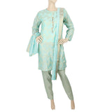 Women's Fancy 3pcs Suit - Cyan, Women, Shalwar Suits, Chase Value, Chase Value