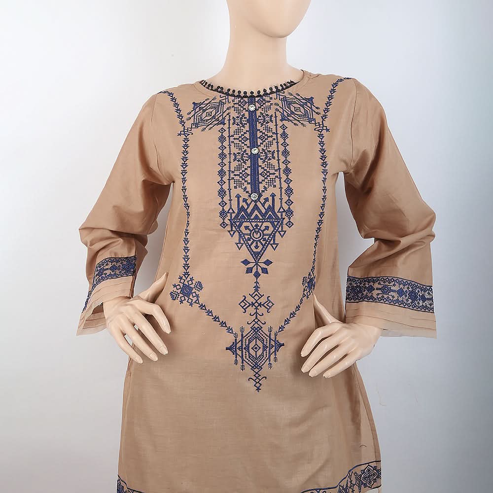 Women's Embroidered 3 Piece Suit - Beige, Women, Shalwar Suits, Chase Value, Chase Value