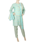Women's Fancy 3pcs Suit - Cyan, Women, Shalwar Suits, Chase Value, Chase Value