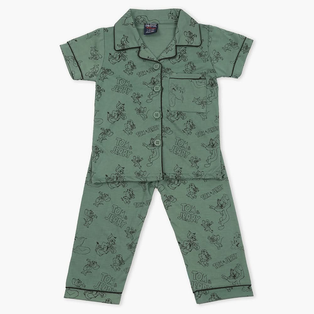 Boy's Half Sleeves Night Suit - Green, Boys Sets & Suits, Chase Value, Chase Value