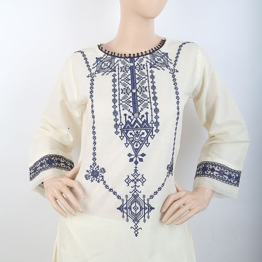 Women's Embroidered 3 Piece Suit - Fawn, Women, Shalwar Suits, Chase Value, Chase Value