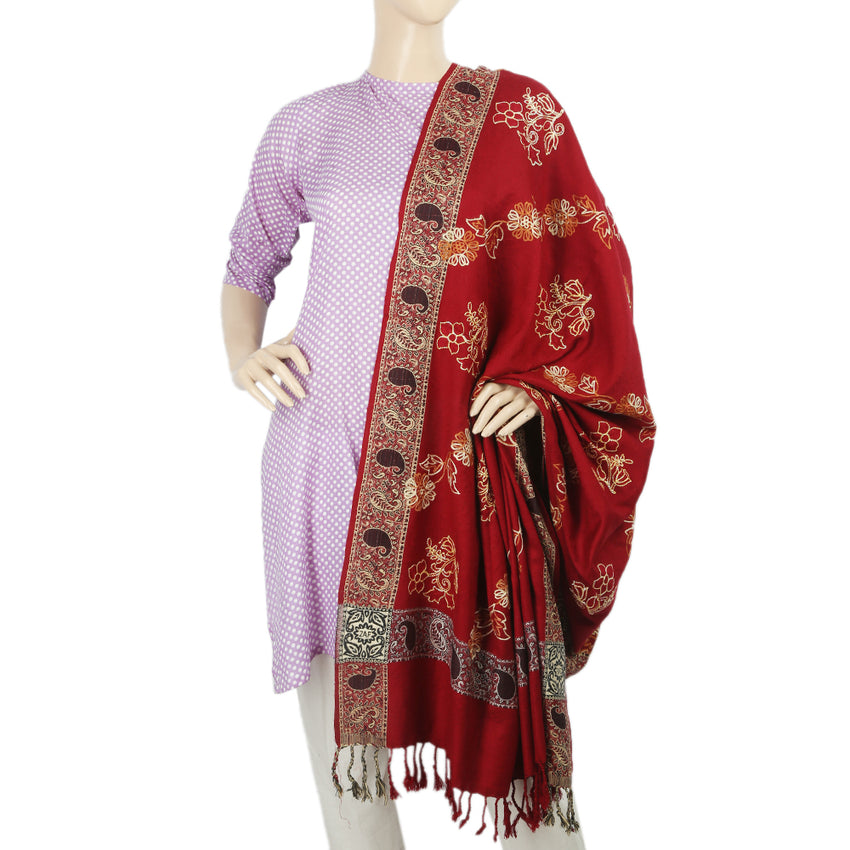Women's Silki Jaal Shawl - Maroon, Women, Shawls And Scarves, Chase Value, Chase Value