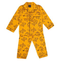 Boys Full Sleeves Night Suit - Mustard, Boys Sets & Suits, Chase Value, Chase Value